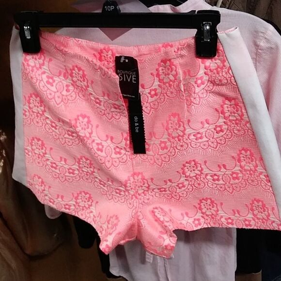 Bright Orangy/Pinkish Colored Dress Shorts - Picture 7 of 9